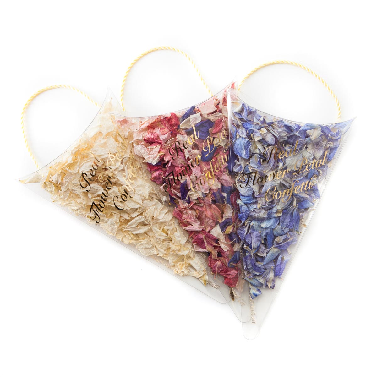 Three confetti sachets