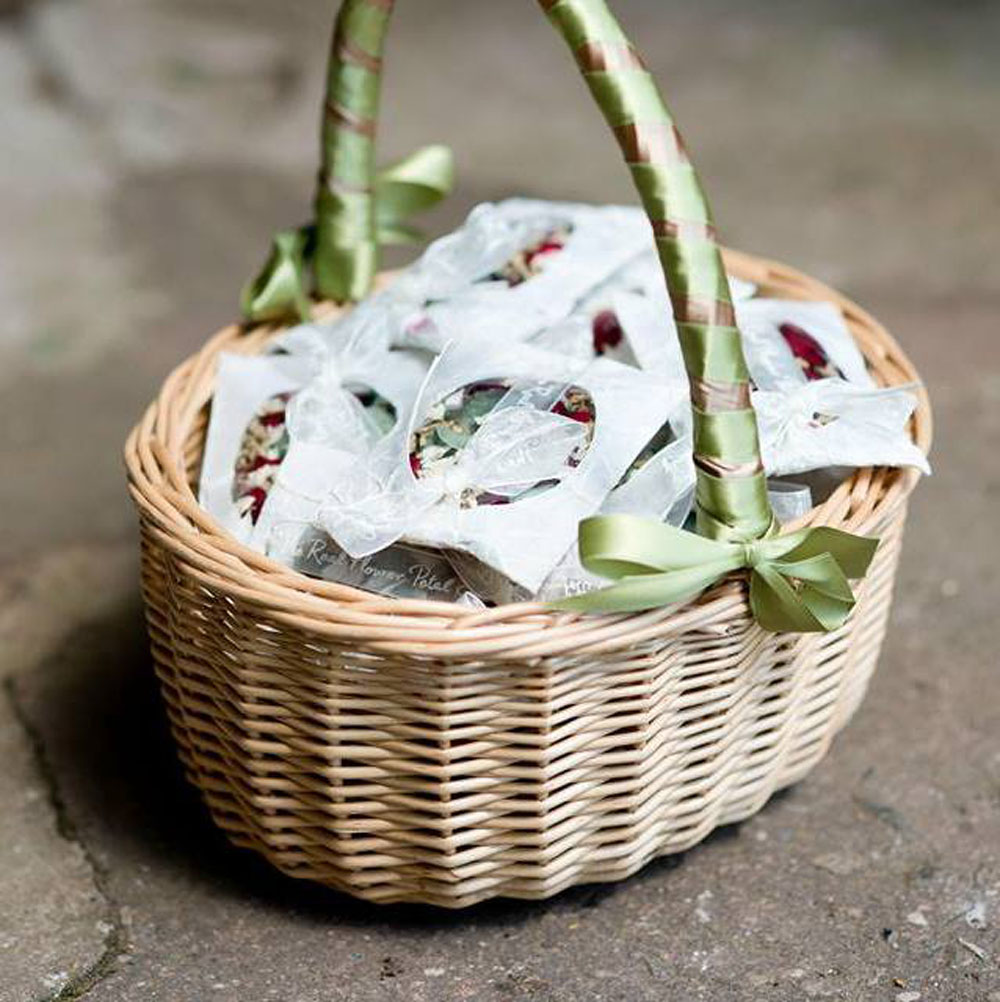 Deep Oval Basket confetti basket for real flower petal confetti