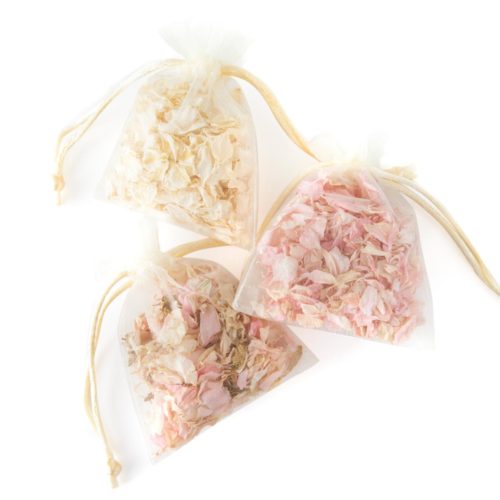 confetti petal bags delphinum and wildflower petals