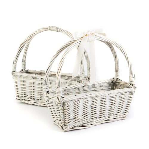 small white basket - confetti basket