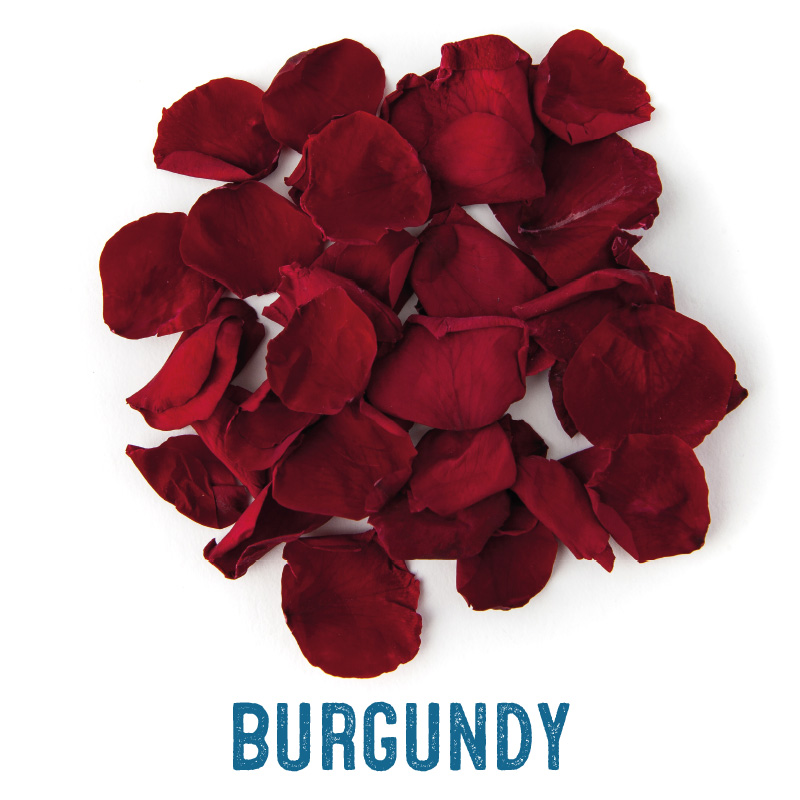 Burgundy coloured Rose Petal Confetti