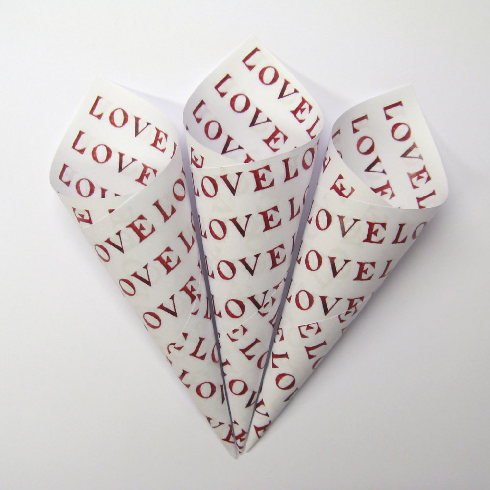 Love Confetti Cones for your real flower petal wedding confetti