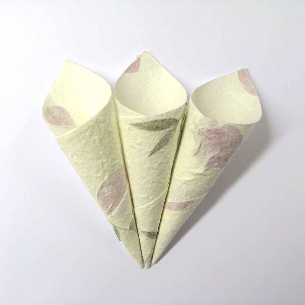 Mulberry Paper Confetti Cones for your real flower petal wedding confetti