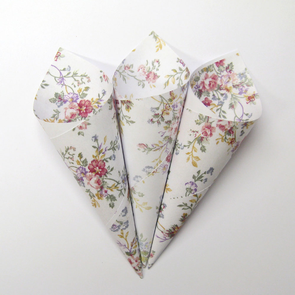 Vintage Rose Confetti Cones for your real flower petal wedding confetti