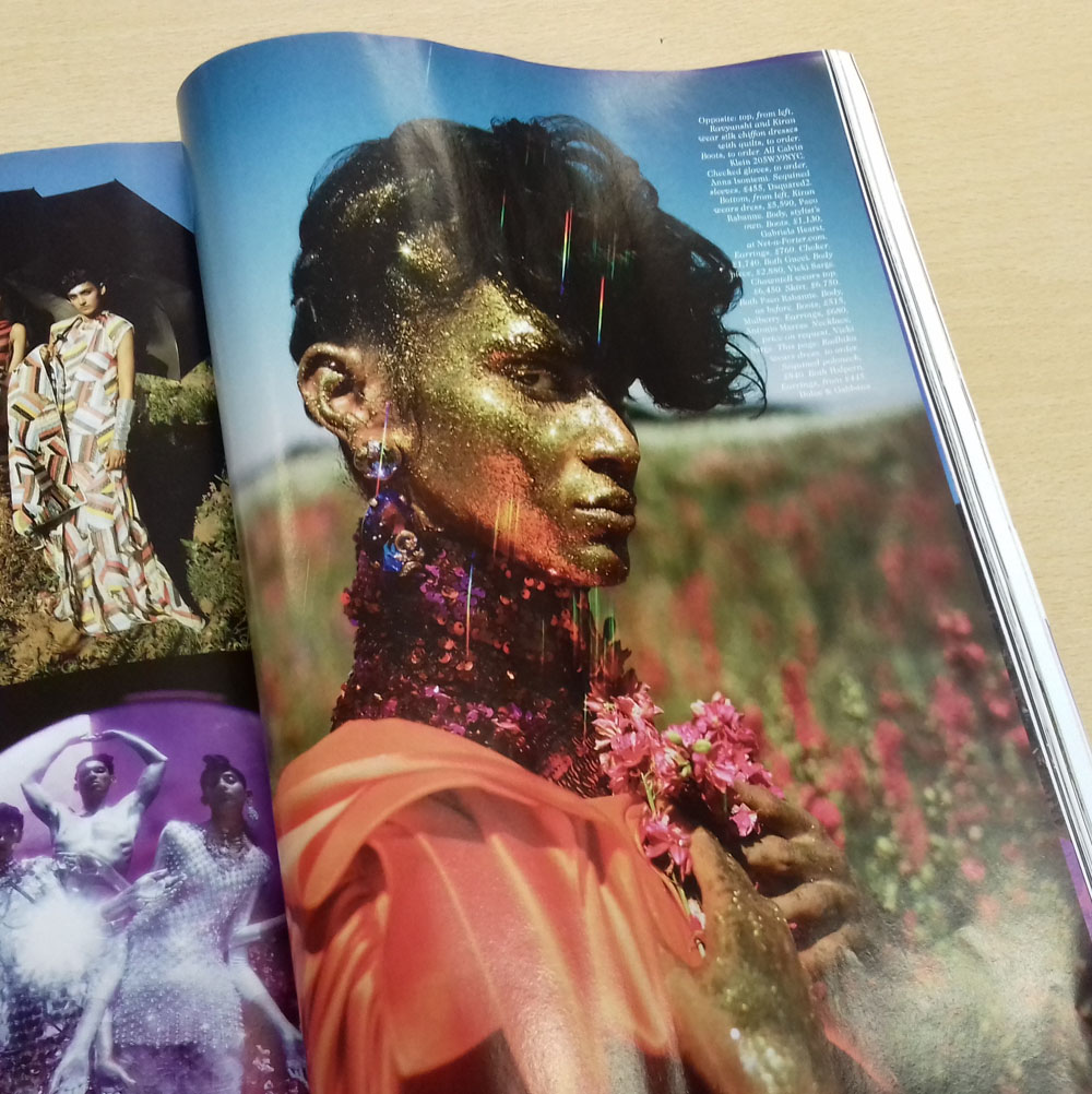 British Vogue, December 2018 – Tim Walker WITHIN YOU WITHOUT YOU page 239 The Confetti Flower Field in Vogue - Tim Walker Fashion Shoot