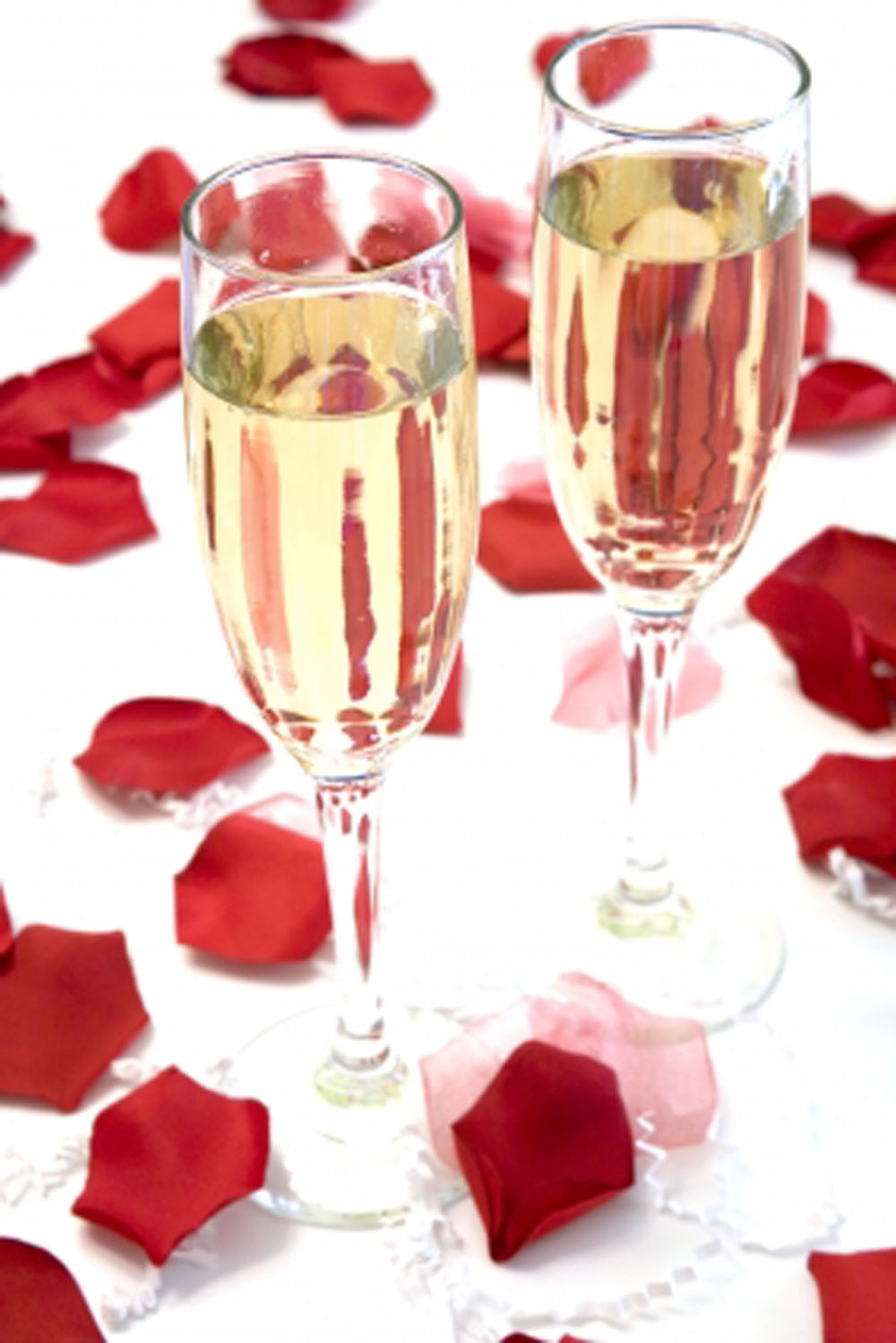 Red Rose Petals - champagne decorations