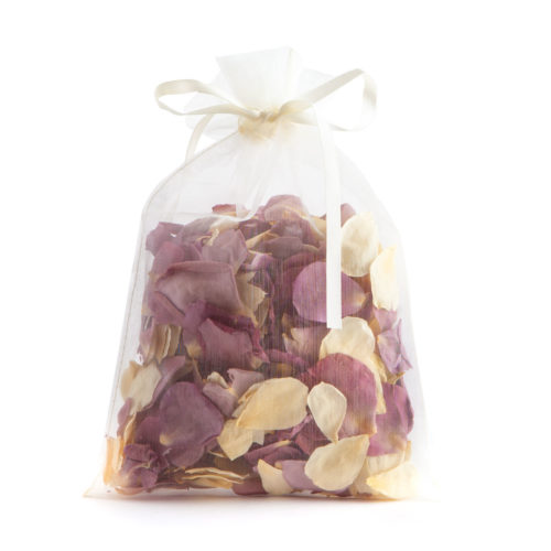 Lilac & Cream Rose Petals - 10 Handful Bag - Biodegradable Rose Petal Confetti - Real Flower Petal Confetti