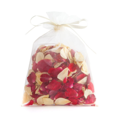 Red & Cream Rose Petals - 10 Handful Bag - Biodegradable Rose Petal Confetti - Real Flower Petal Confetti