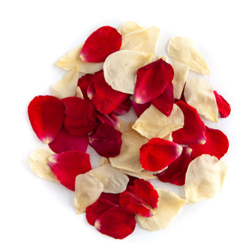 Red & Cream rose petals - Biodegradable Rose Petal Confetti - Real Flower Petal Confetti