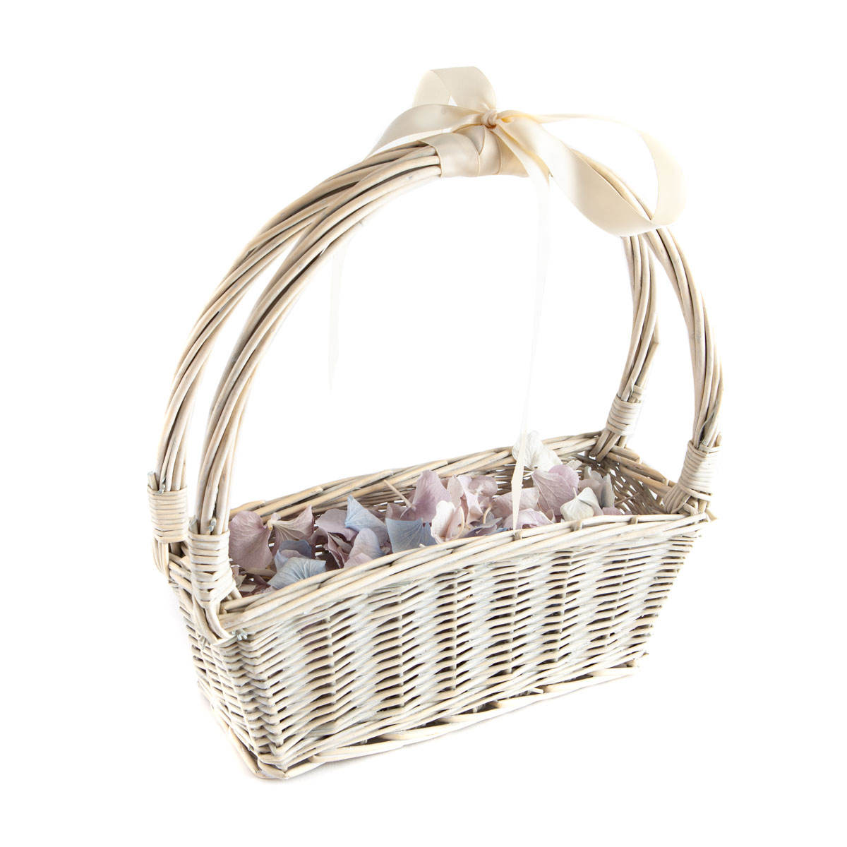 Biodegradable Confetti - Lilac, Blue & White Hydrangea Petals - Small Flower Girl Basket