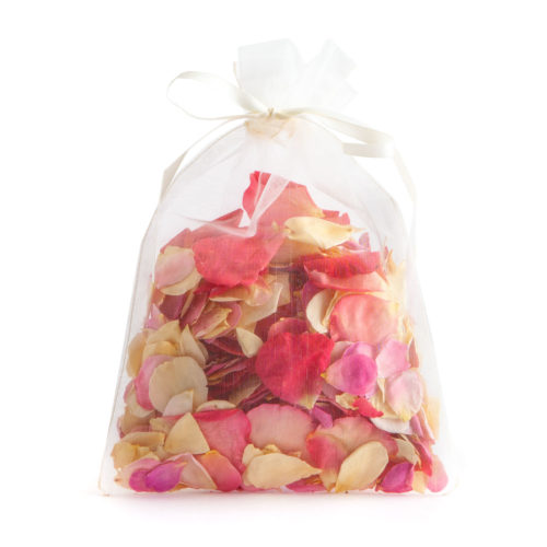 Bright Pink Mix Small Natural Rose Petals - 10 Handful Bag