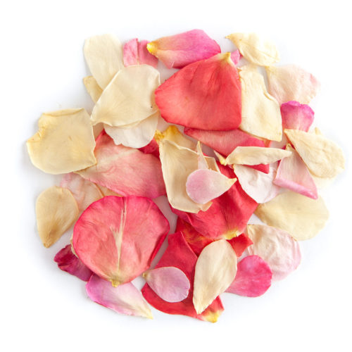 A pile of Bright Pink Mix Small Natural Rose Petals