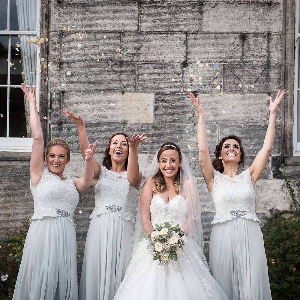 Ailsa & Ross’s wedding – Melville Castle, Edinburgh 30th September 2017 Real Flower Petal Confetti Moment - Winter Weddings