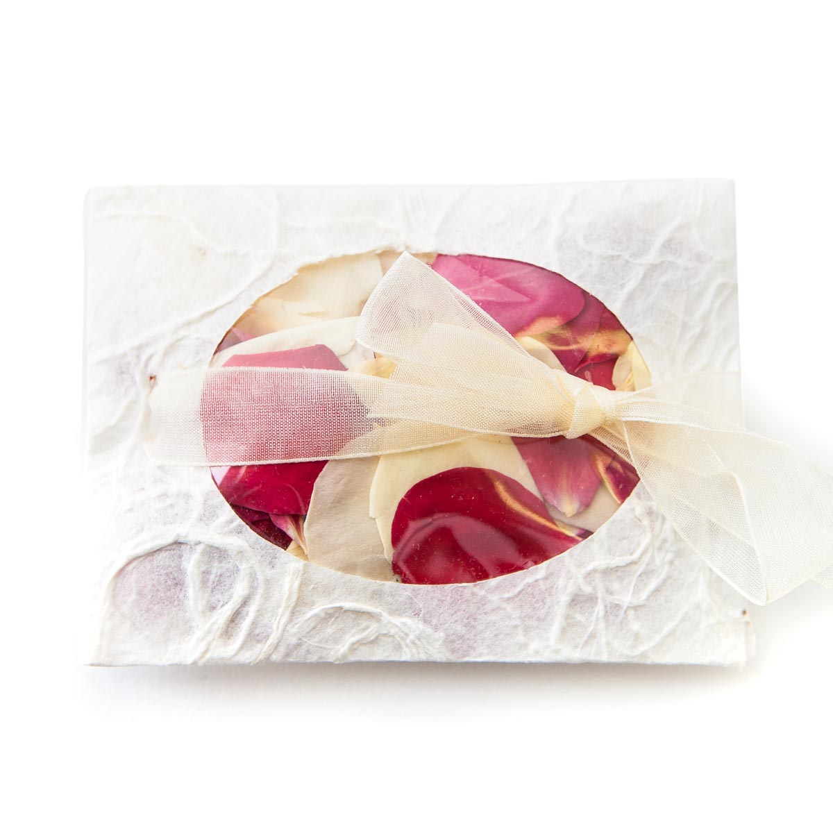 Red & Cream Rose Petals - Biodegradable Confetti - Real Flower Petal Confetti - Envelope