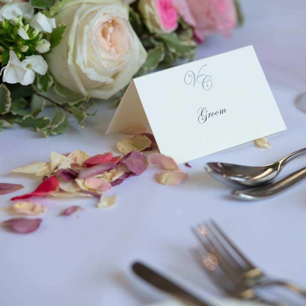 Small Natural Rose Petals at each place setting Small Natural Rose Petals at each place setting