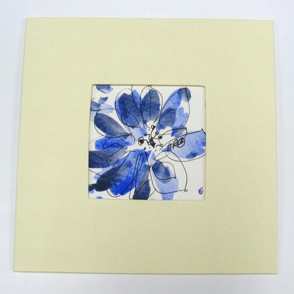 Faded Denim - Confetti Flower Field greetings card by Hayley Reynolds