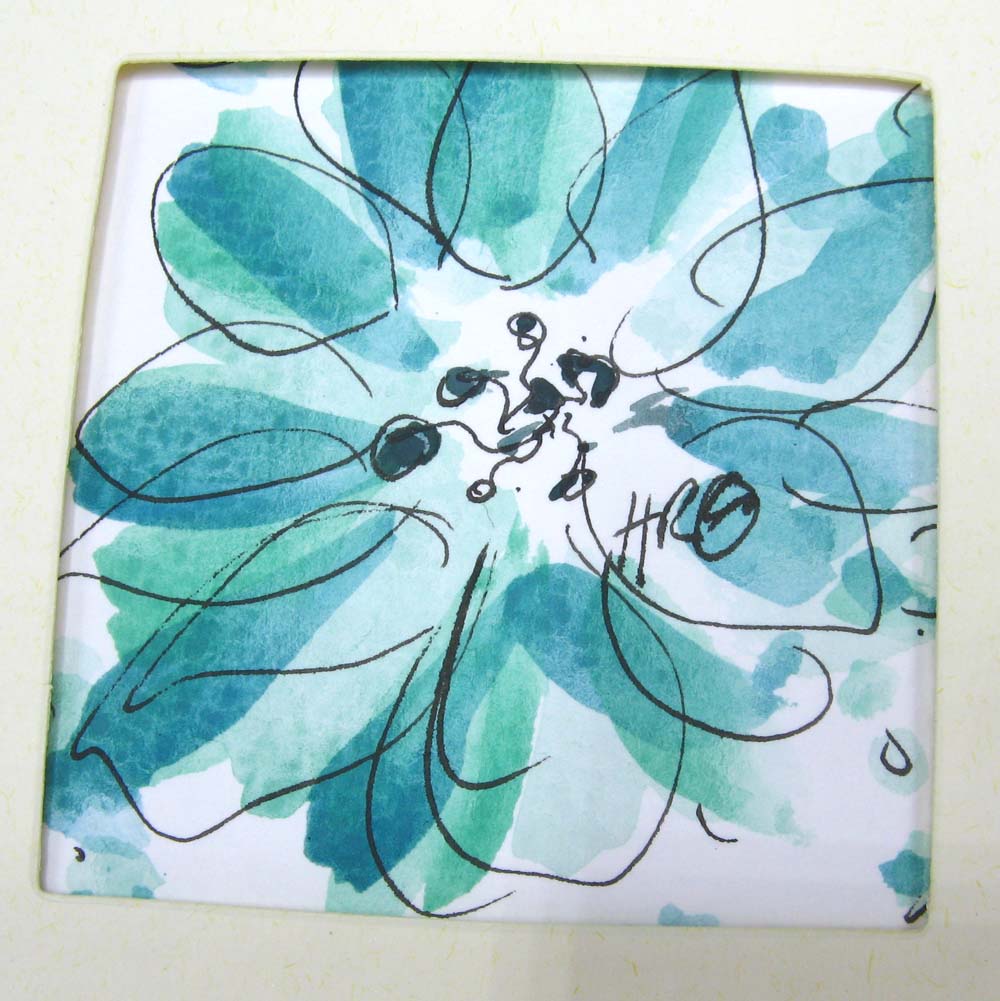 Neo Mint - Confetti Flower Field greetings card by Hayley Reynolds