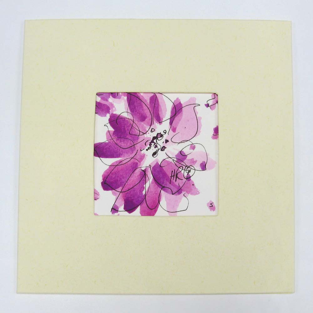 Classic Pink - Confetti Flower Field greetings card by Hayley Reynolds