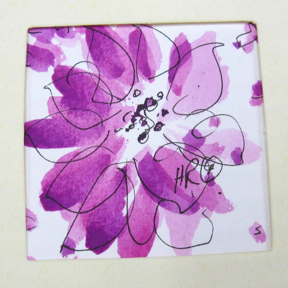 Classic Pink - Confetti Flower Field greetings card by Hayley Reynolds
