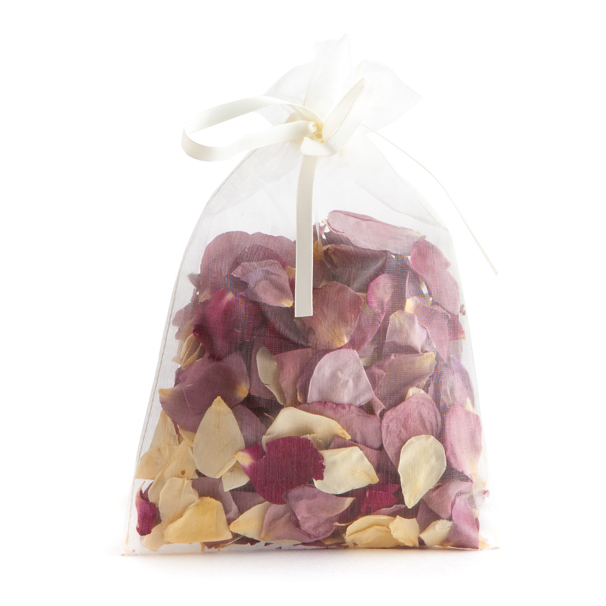 merlot, lilac and cream rose petals