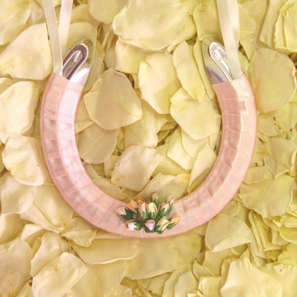 handmade pink blush wedding horseshoe