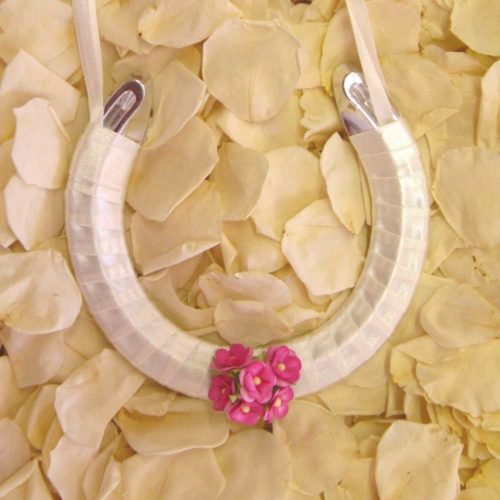 handmade pink wedding horseshoe