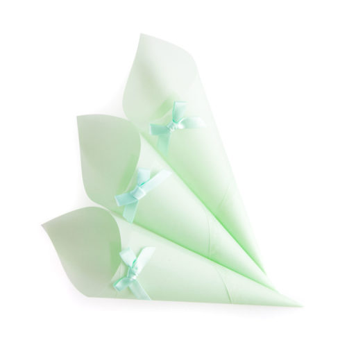 green confetti cones
