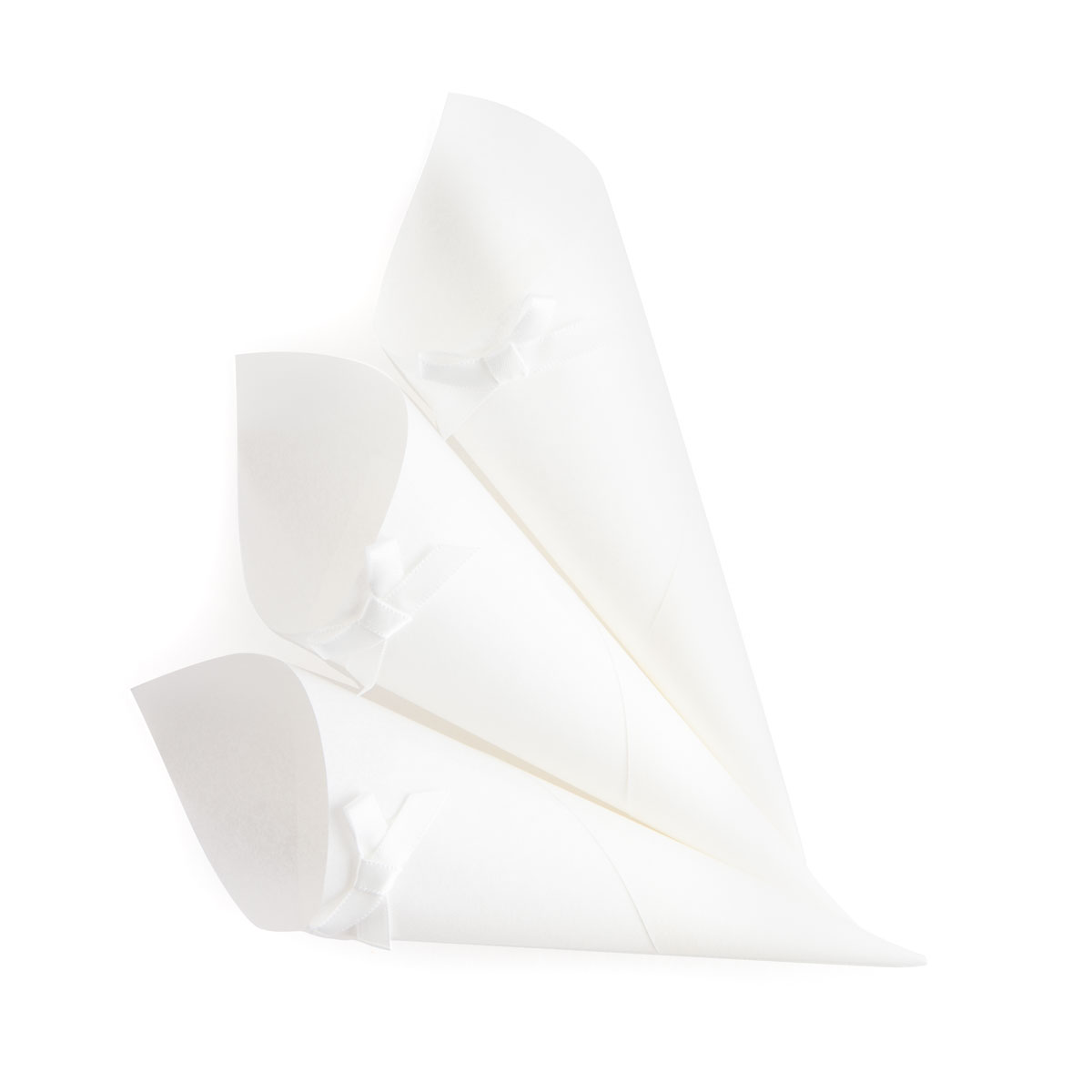 white confetti cones