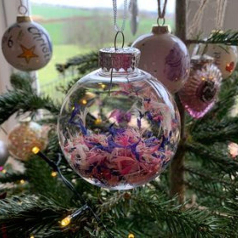 confetti bauble on the christmas tree