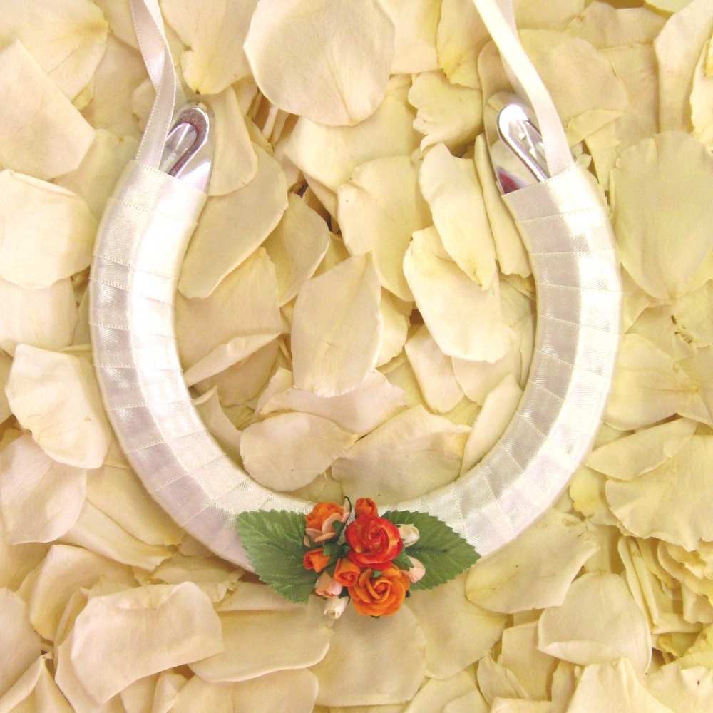 orange wedding horse shoe