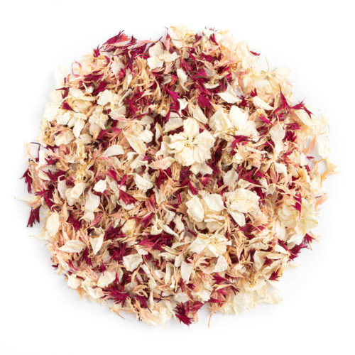 A pile of pink mix delphinium petals